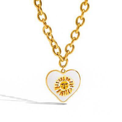 Collier en forme de lettre plaqué or 18K non décolorant - Bijou de mode en acier inoxydable