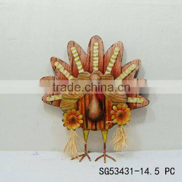 Wholesale unique Iron harvest festival turkey decorations, thanksgiving turkey craft