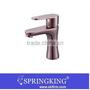 Fashion Rose gold plated Chrome Bathroom mixer Faucet Vanity Vessel Sink Basin