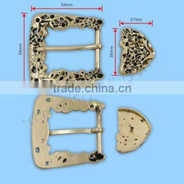 Embrossed zinc alloy belt buckle