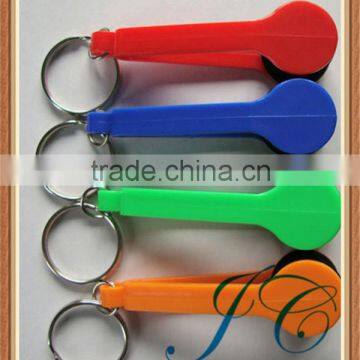 Wholesale plastic eyeglass cleaner keychain/screen cleaner