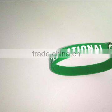 Novelty Style Green Silicone Bracelet Rubber Snap Slap Wristband Producer