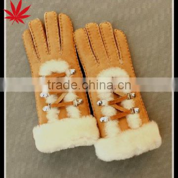 Lovely and sweet girls gift double face leather glove