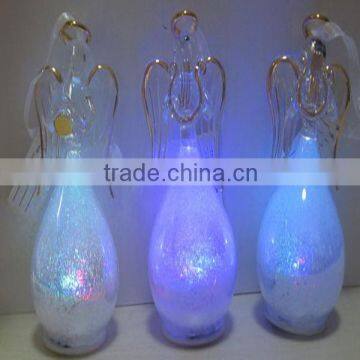 2015 led angel eyes color change,glass angel,led color changing angel ,3 pcs of set,glass angel figurines