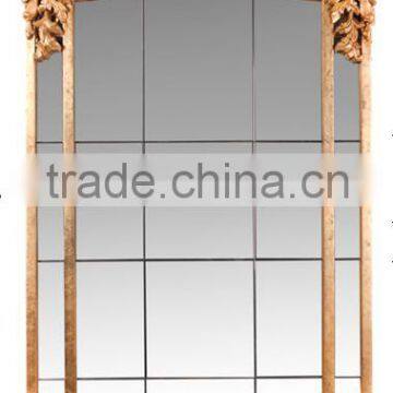 Neoclassic Living Furniture Set Wood Frame Fabric Sofa Gold Length Mirror photo-5