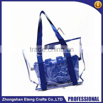 Customized fashion tranparent pvc shopping bag