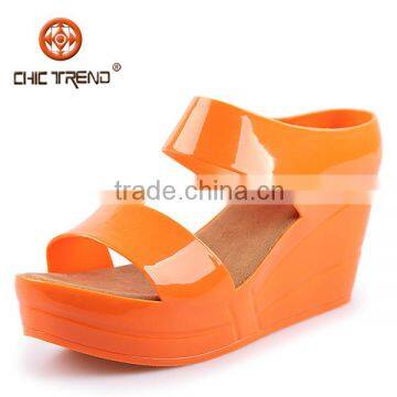 2016 jelly wedge sandals fashion fancy ladies shoes solid pvc melissa items raining shoes waterproof