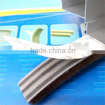 Plastic self-adhesive weather stripping for under sliding door seal