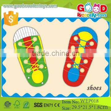 WEP018 High Quality Plywood Shoes Puzzle Toy IQ Puzzle