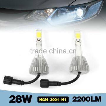 factory directly!!28W 2200LM 6000K car led headlight H1 with aluminum alloy