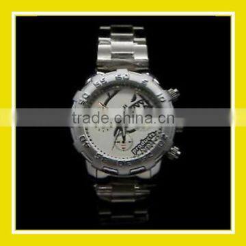 2016 Hot Sell Products Bros Mr Shark Unsiex Waterproof Metal Band Wrist Silver Watch