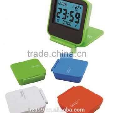 Portable Advertising Desk Mini Travel Alarm Clock With Thermometer Alarm Snooze and Night Light Electronic Items Manufacturer photo-3