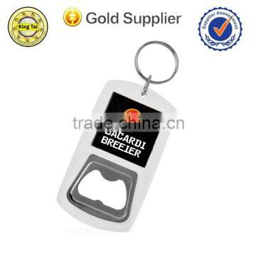 Hot Sale Promotional Epoxy Sticker Metal Beer Bottle Opener Keychain