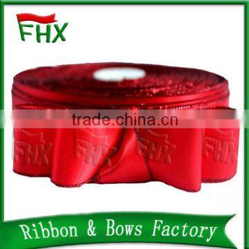 Red Color 2 Inch 3inch Large Size Decorating Wired Gold Edge Ribbon for Chair Bow Christmas Decorative Craft photo-3