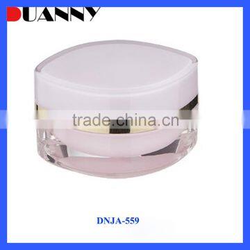 White Oval Acrylic Cosmetic Jar Packaging,White Oval Cosmetic Jar