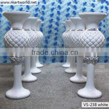 new design wedding decoration white glass fiber vase wedding pillar for wedding and party decor(VS-238W)