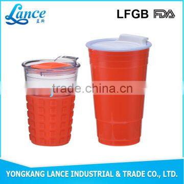 BPA free wholesale double wall single use plastic cup