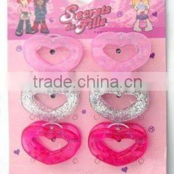 6 PCS FASHION SWEET HEART PLASTIC CLAW CLIP