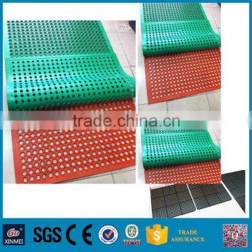 Anti-slip and anti-fatigue interlocking porous kitchen rubber floor mat1520x915mm