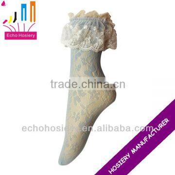 Lace Top Fishnet Ankle Socks