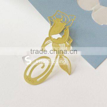 Antique Metal Bookmark Rose for Sale