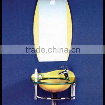 Freestanding Glass Bathroom Wash Basins YL-7026