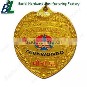 Enameled metal Heart shape taekwondo medals