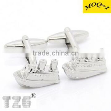 TZG10199 The Popular Silver Ship Cufflink Cuff Link