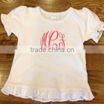 Children's Princess embroidery Ruffle Shirt with cartoon pattern