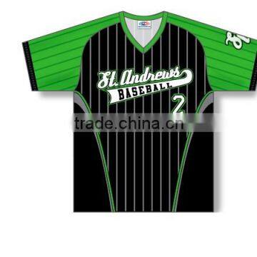 Custom Sublimated Short Sleeves V-Neck St.Andrews Baseball Jersey/T-Shirt made of Moisture Wicking Cool Polyester fabric
