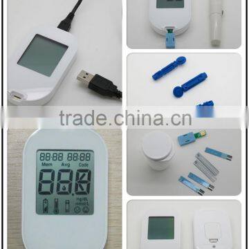 2015 New Design High Quality Big Screen Glucose Meter With PC-link USB Cable/ Precise Silver Strips/ No Pain Function Lancet Pen Quality Choice photo-2