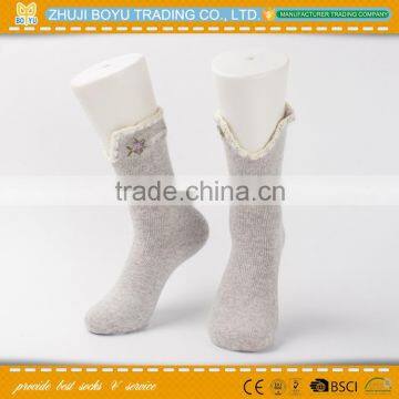 BY-161201 Angora Material Ladies Angora Socsk Casual Socks for Winter With Striped Pattern Quality Choice