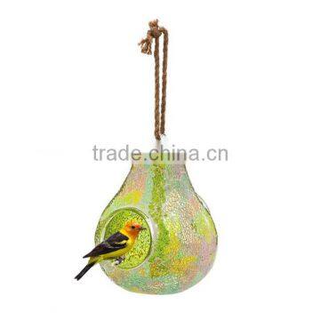 Ring form garden mosaic glass hanging automatic pigeon water feeder