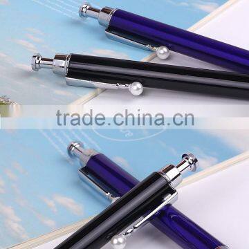 Promotional china personalized custom big pen metal ballpointpen with pearl clip                        
                                                Quality Choice