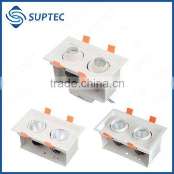 Two Heads Dimmable COB Grille LED Light Lamp 15W 25W