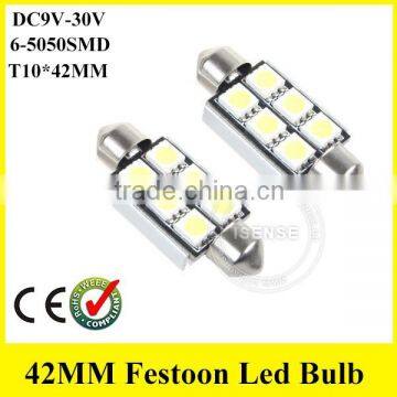 COB YES FESTOON 42MM 6SMD -5050 indicator light, instrument Panel lamp, Trunk lights