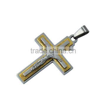 Latest Design Fashion Jewelry Gold Plated Stainless Steel Jesus Cross Necklace Pendant photo-6