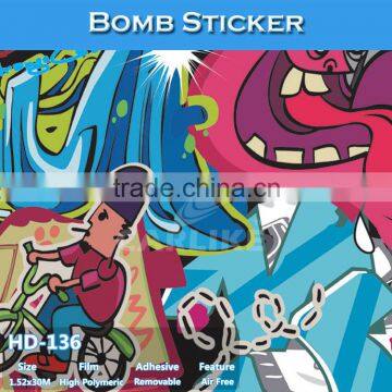 HD-136 Air Bubble Free Fictional Car Vinyl Sticker Bomb Auto Body Color Sheet