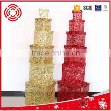 Wholesale 3D Metallic Gift Box Shape Christmas Gift Decoration photo-2