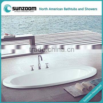 SUNZOOM UPC/cUPC certified round drop-in bathtub, oval bath, built in bathtub sizes