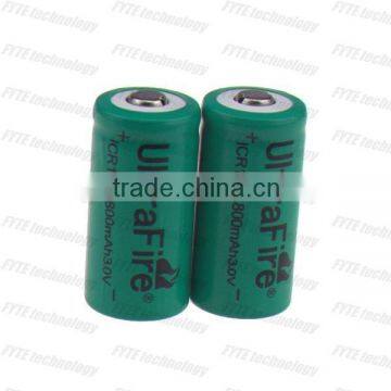 Rechargeable li-ion battery 3.0V Ultrafire battery Ultrafire ICR 123A 800mAh