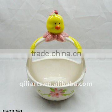 Ceramic easter chicken candy bag