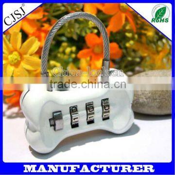 2015 Factory direct sale fashion bone shape lovely lock design security combination lock CH-016