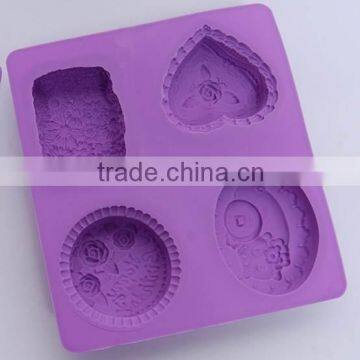 hot selling 4 shapes handmade silicone soap mold