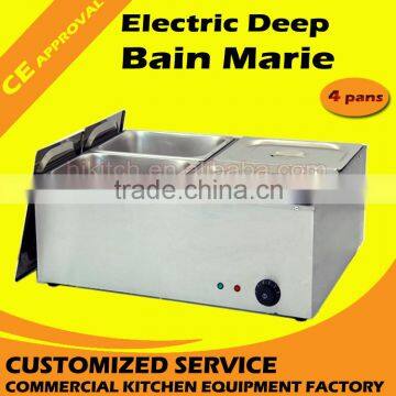 Guangzhou bain marie suppliers electric table top deep 4 basins bain marie