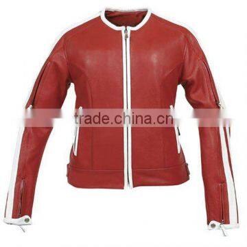 Ladies Straight Semi Motorbike Leather Jacket