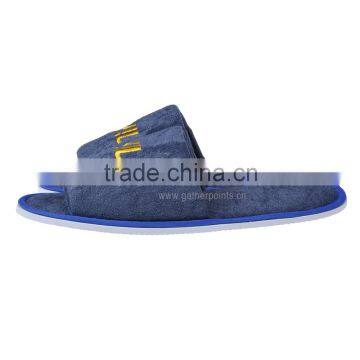 High Quality New Design Cotton Velour Open Toe Hotel Slipper