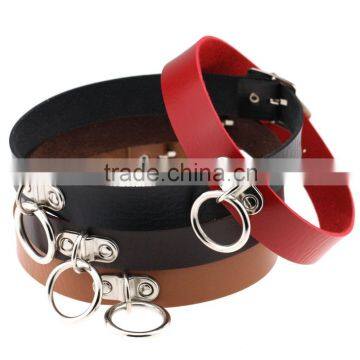 Wholesale Rivet O-Ring Leather Necklaces Punk Gothic Collars Fashion Jewelry