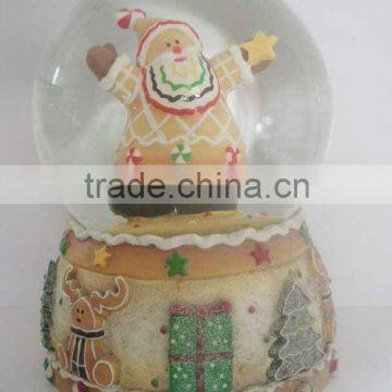 High quality resin customized musical christmas water globe