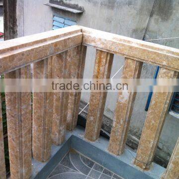 Good quality gold marble type natural stone baluster railing for home